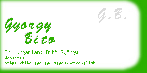 gyorgy bito business card